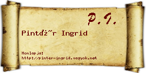Pintér Ingrid névjegykártya